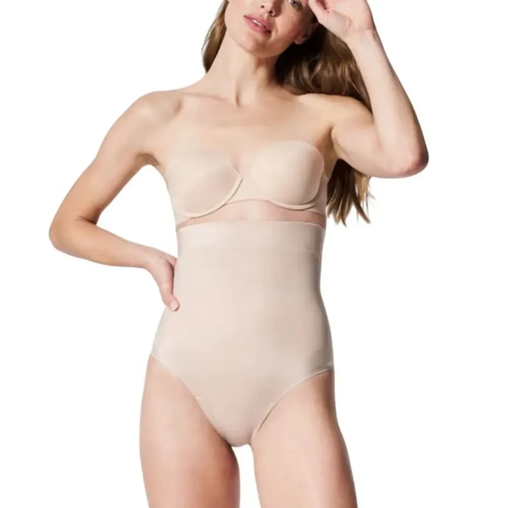 SPANX Women’s Shapewear Suit Your Fancy High-Waisted Thong Nude Beige Size XL - Picture 1 of 9